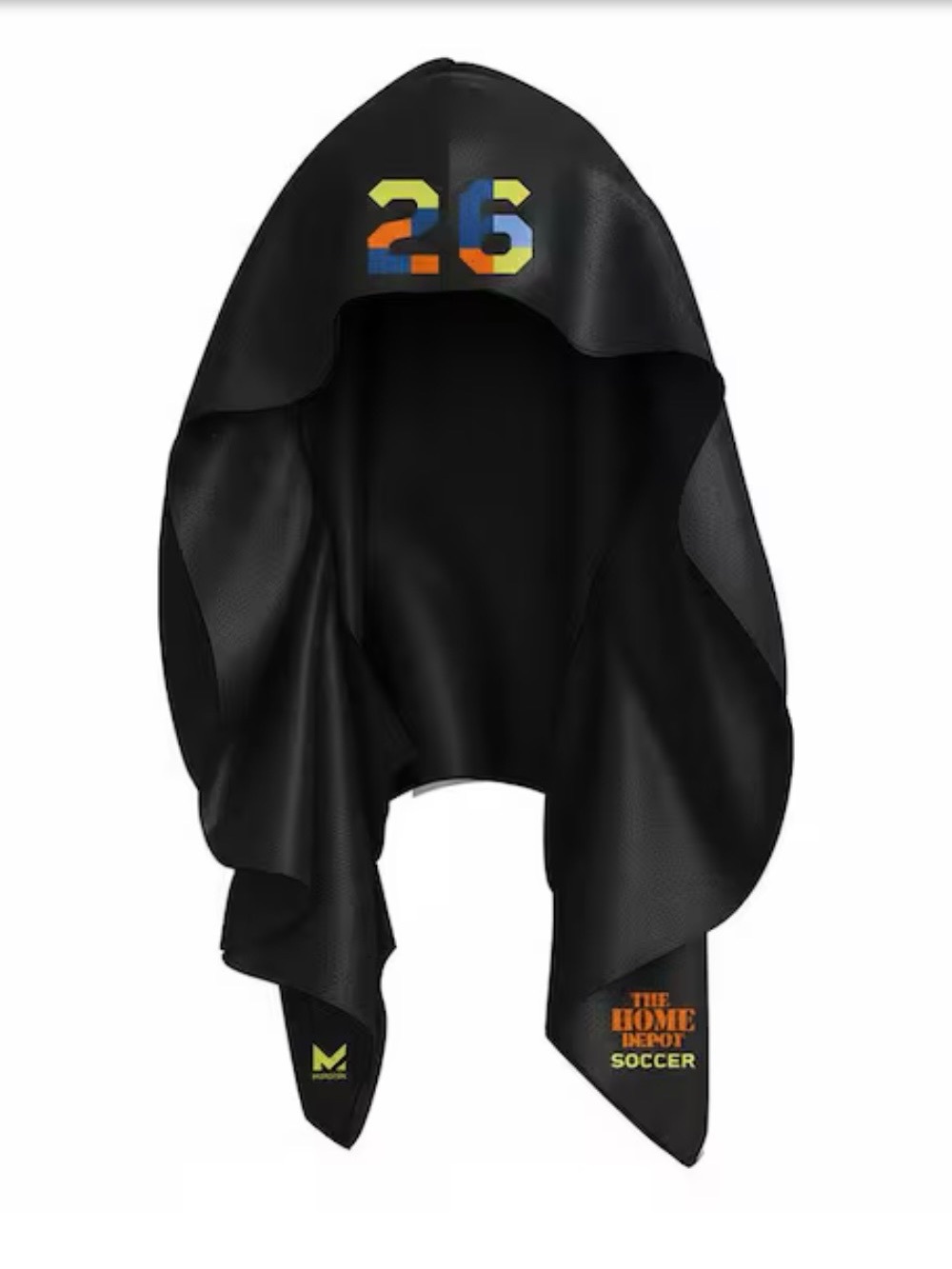 The Home Depot Soccer Black Hooded Towel with 26 Accent